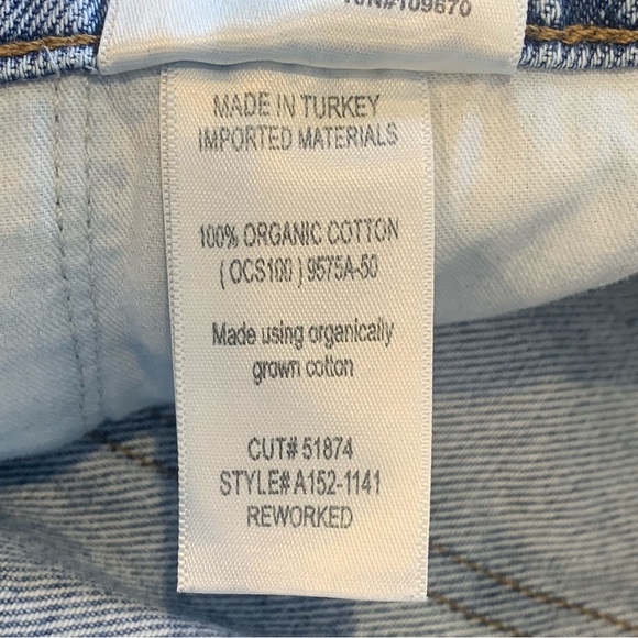 AGOLDE Reworked Cotton Paper Bag Jeans High Rise Cropped Straight Size 25 - Picture 8 of 11